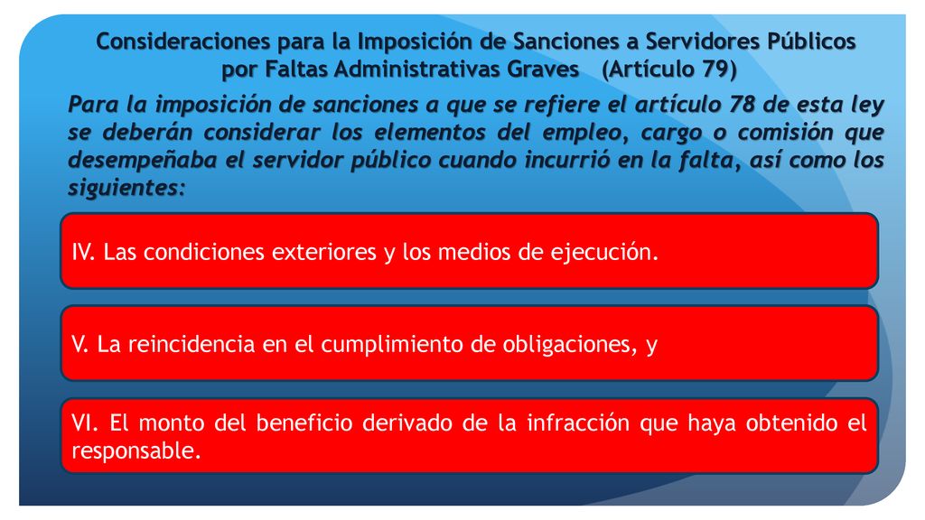 Consideraciones para la Imposición de Sanciones a Servidores Públicos