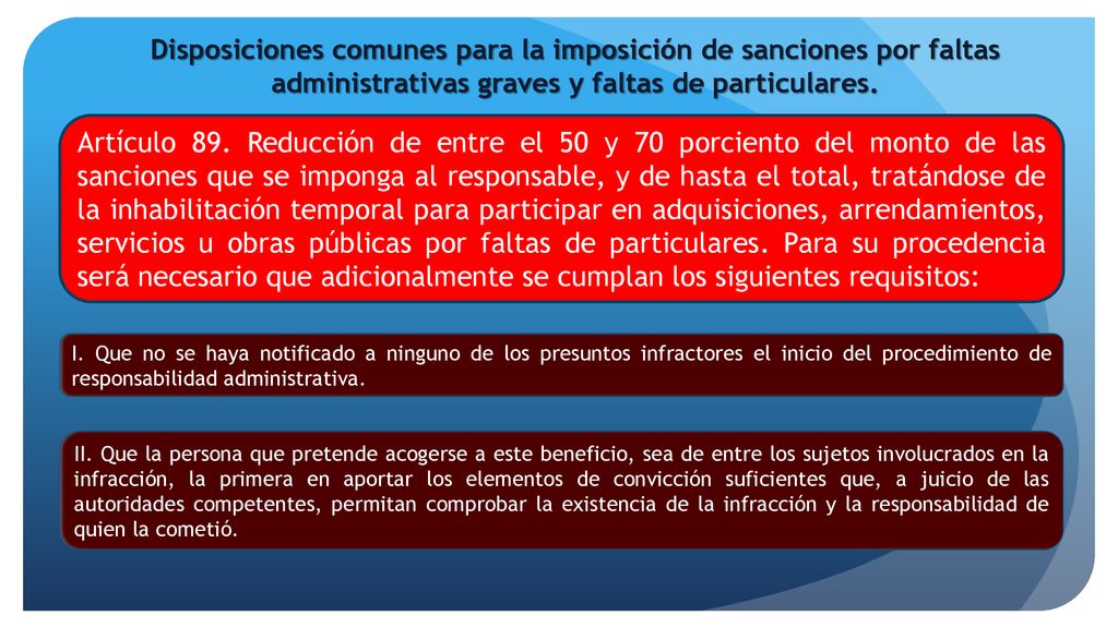 Disposiciones comunes para la imposición de sanciones por faltas administrativas graves y faltas de particulares.