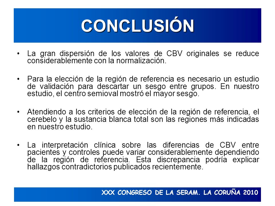 CONCLUSIÓN La gran dispersión de los valores de CBV originales se reduce considerablemente con la normalización.