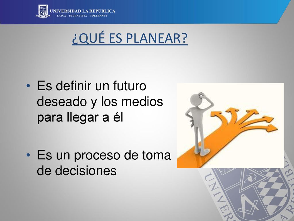 ¿QUÉ ES PLANEAR. Es definir un futuro deseado y los medios para llegar a él.