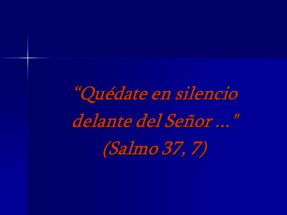 Quédate en silencio delante del Señor ... (Salmo 37, 7)