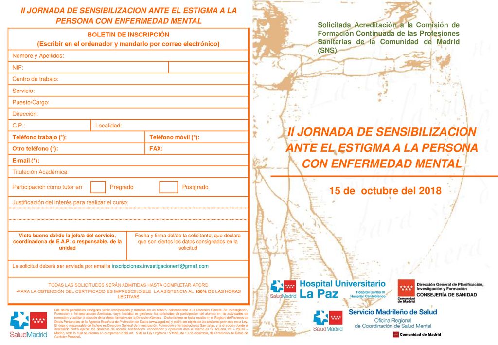 II JORNADA DE SENSIBILIZACION ANTE EL ESTIGMA A LA PERSONA CON ENFERMEDAD MENTAL
