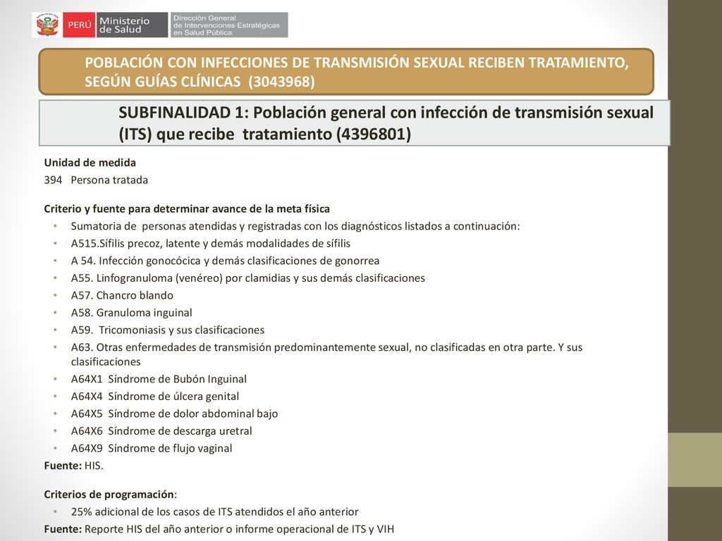 POBLACIÓN CON INFECCIONES DE TRANSMISIÓN SEXUAL RECIBEN TRATAMIENTO, SEGÚN GUÍAS CLÍNICAS ( )