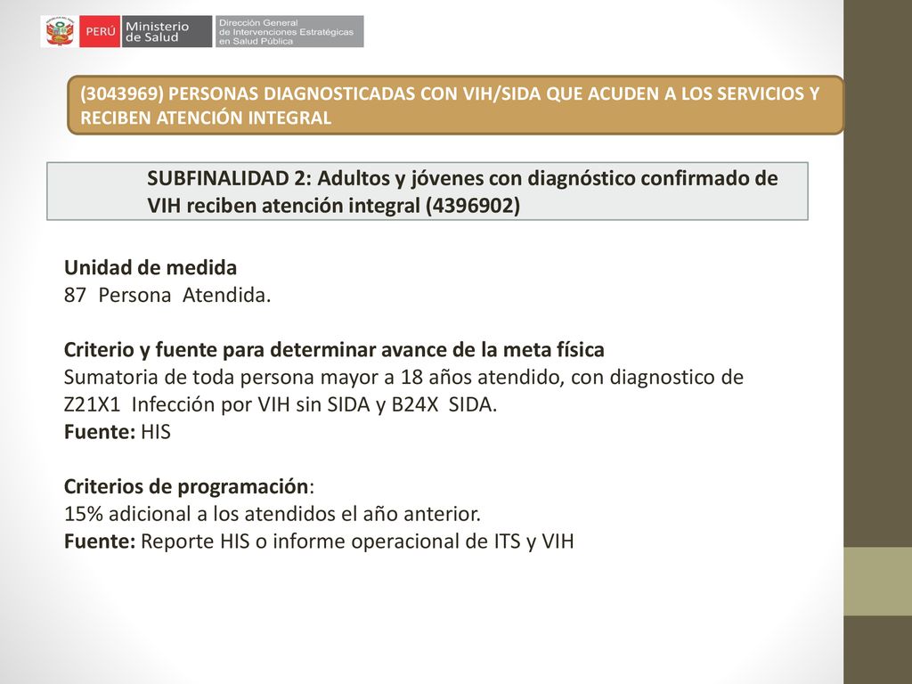 Criterio y fuente para determinar avance de la meta física