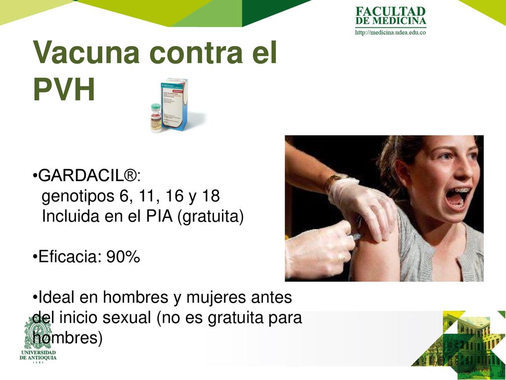 Vacuna contra el PVH GARDACIL®: genotipos 6, 11, 16 y 18