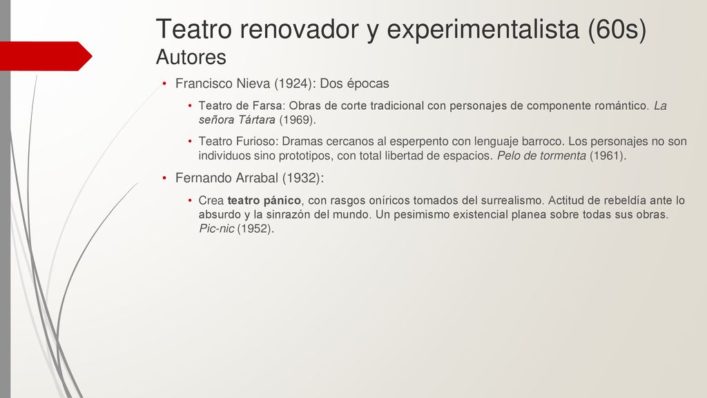 Teatro renovador y experimentalista (60s) Autores