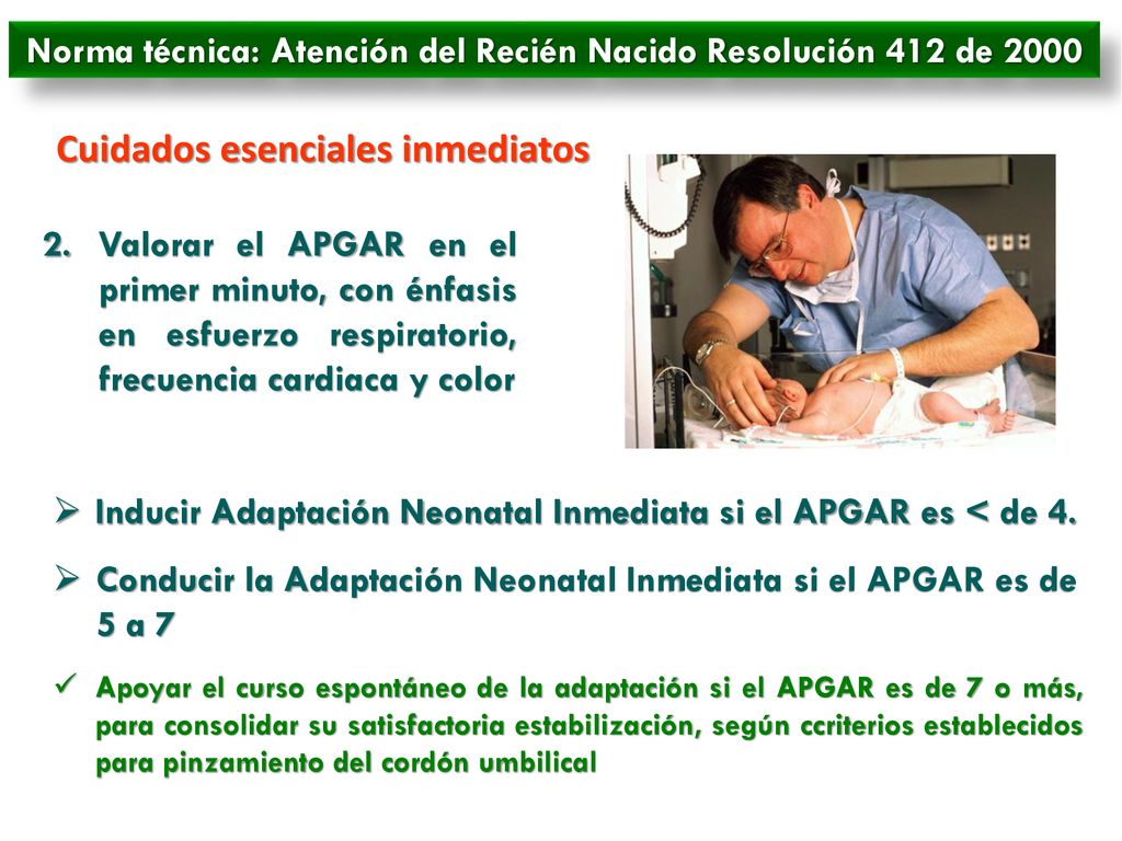 Norma técnica: Atención del Recién Nacido Resolución 412 de 2000