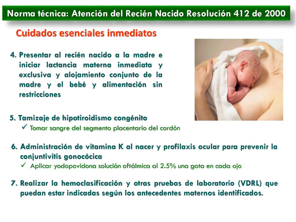 Norma técnica: Atención del Recién Nacido Resolución 412 de 2000