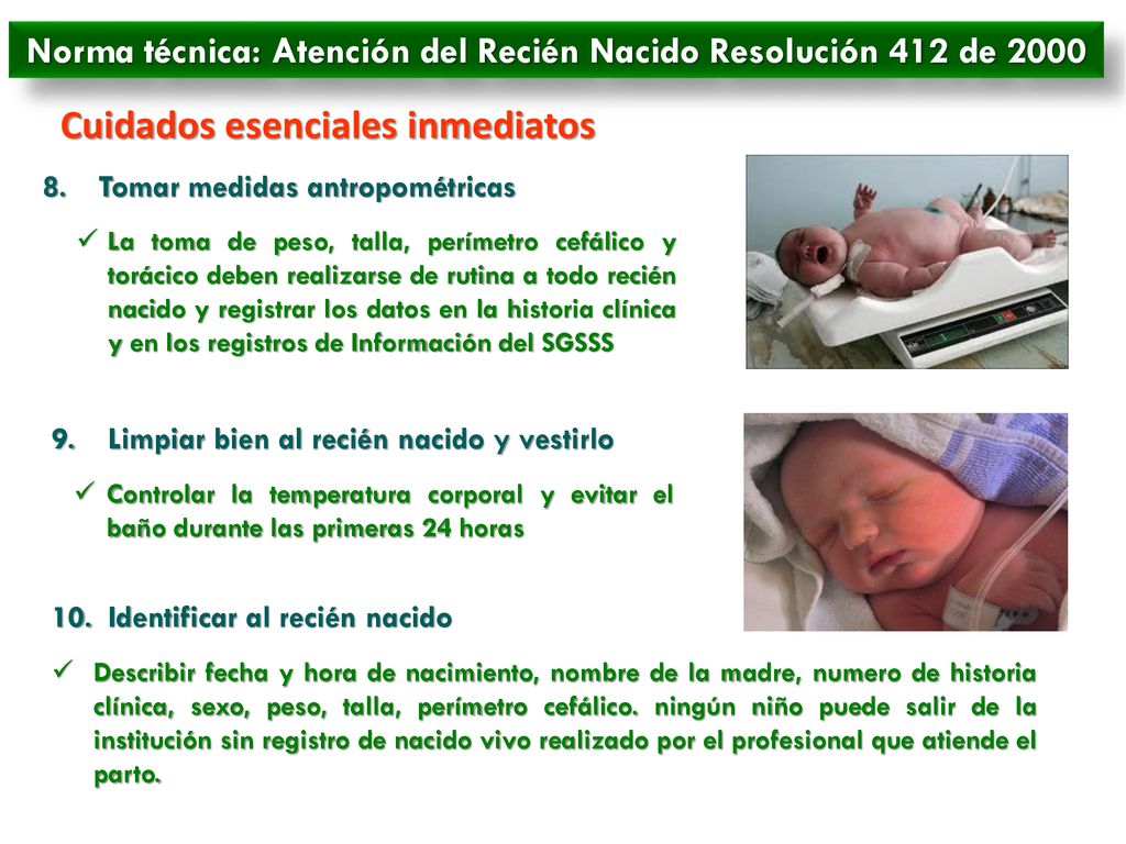 Norma técnica: Atención del Recién Nacido Resolución 412 de 2000