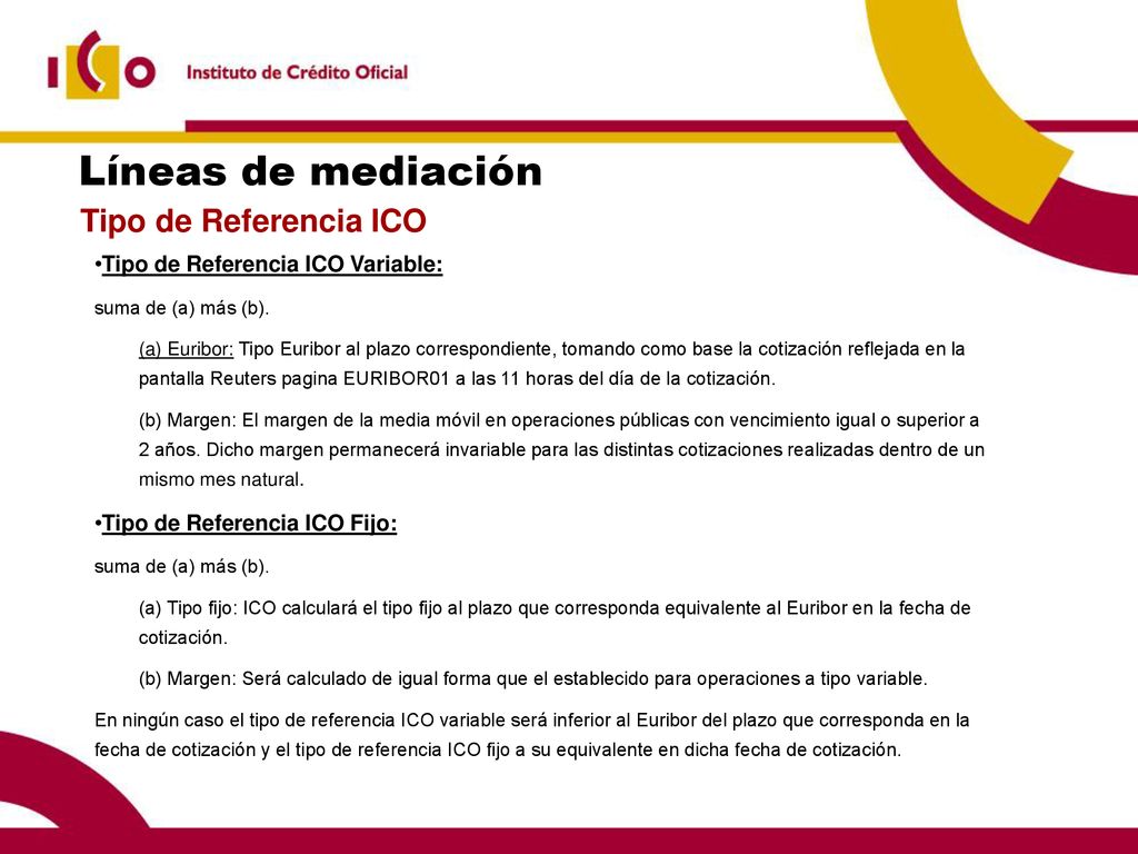Líneas de mediación Tipo de Referencia ICO