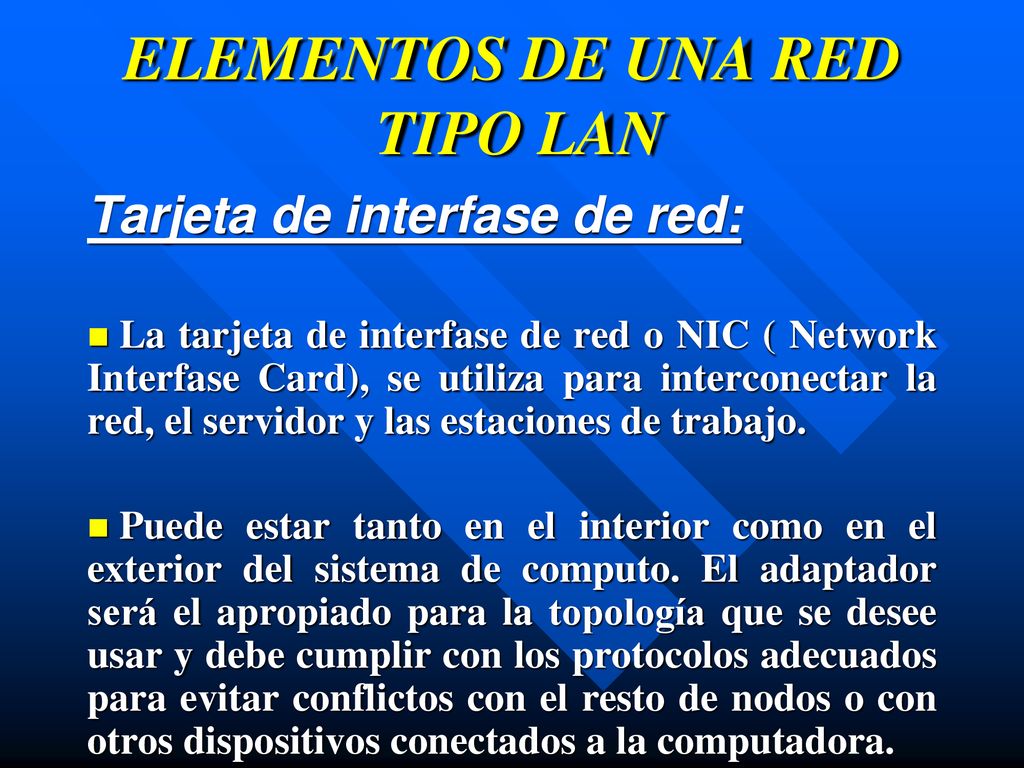 ELEMENTOS DE UNA RED TIPO LAN