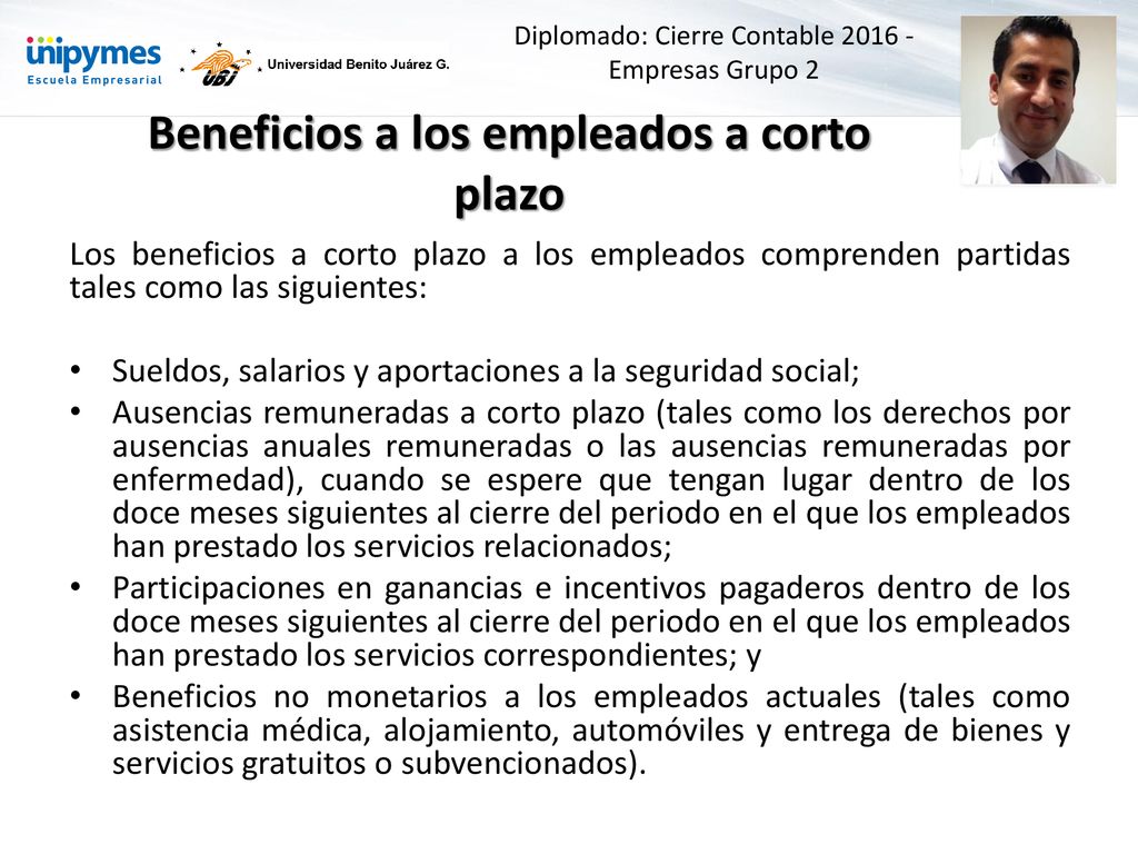 Beneficios a los empleados a corto plazo
