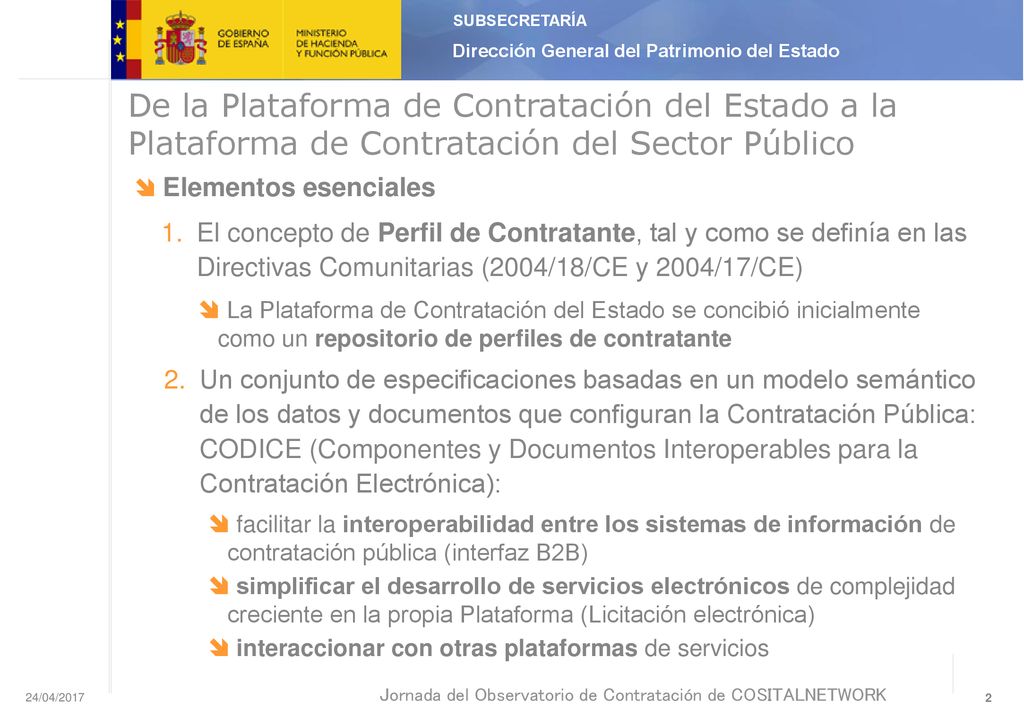 De la Plataforma de Contratación del Estado a la Plataforma de Contratación del Sector Público