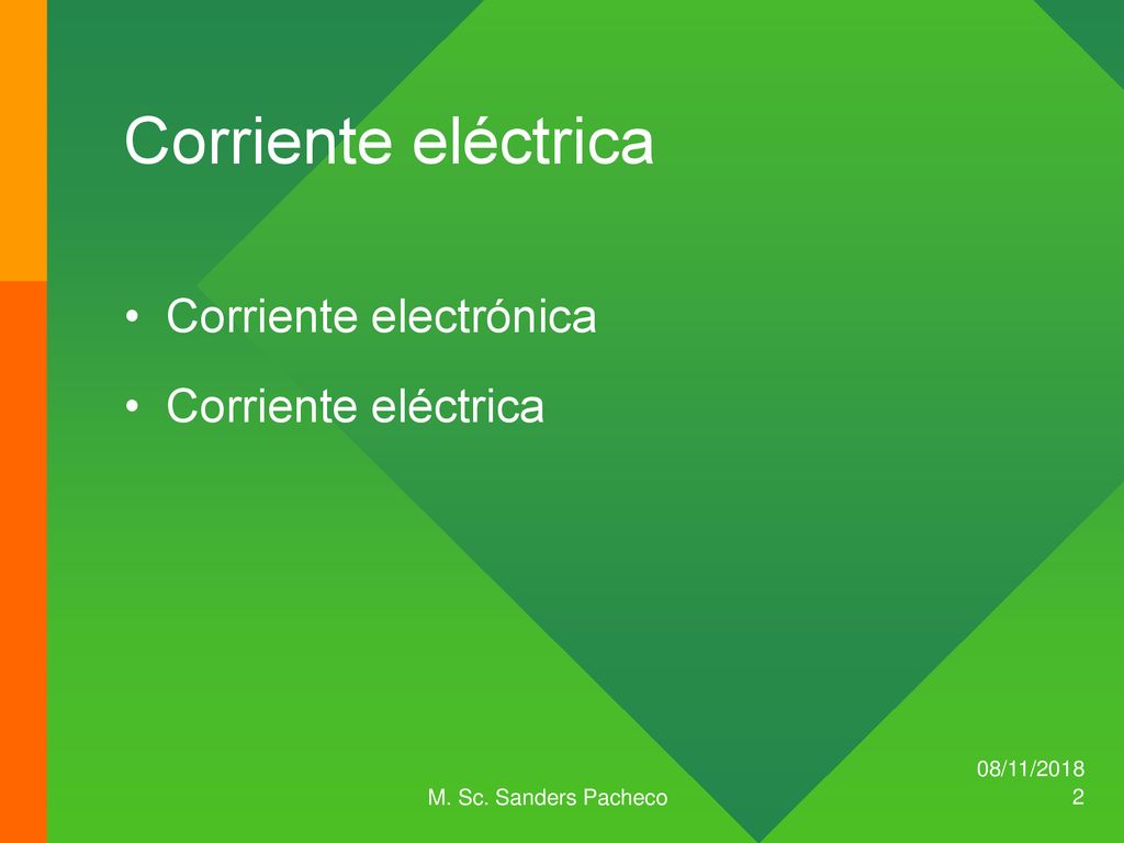 Corriente eléctrica Corriente electrónica Corriente eléctrica