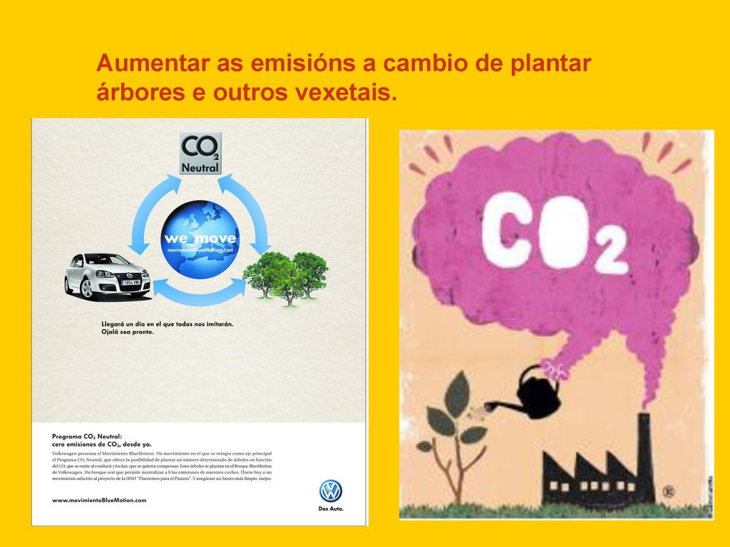 Aumentar as emisións a cambio de plantar árbores e outros vexetais.