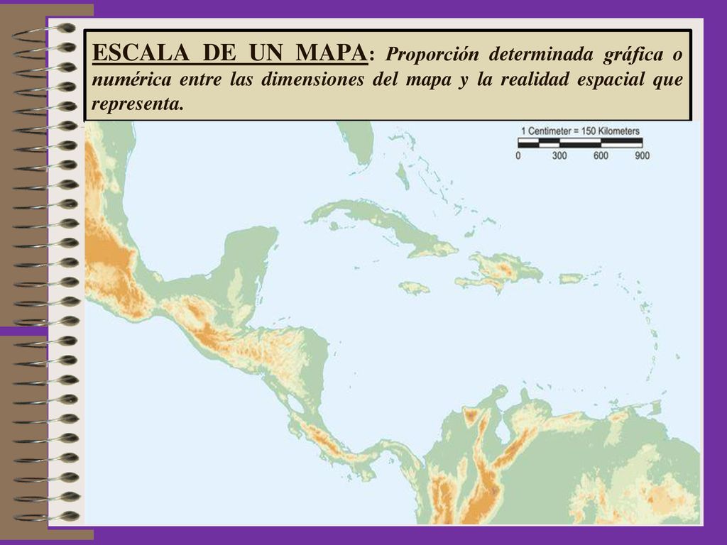 ESCALA DE UN MAPA: Proporción determinada gráfica o numérica entre las dimensiones del mapa y la realidad espacial que representa.