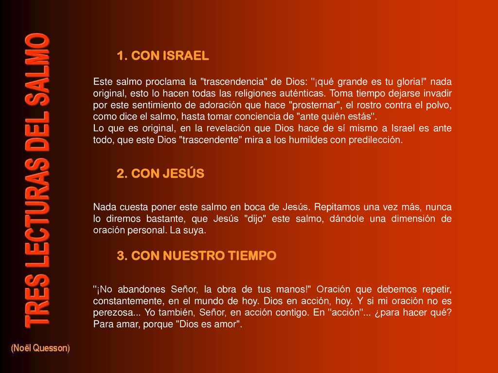 1. CON ISRAEL 2. CON JESÚS 3. CON NUESTRO TIEMPO
