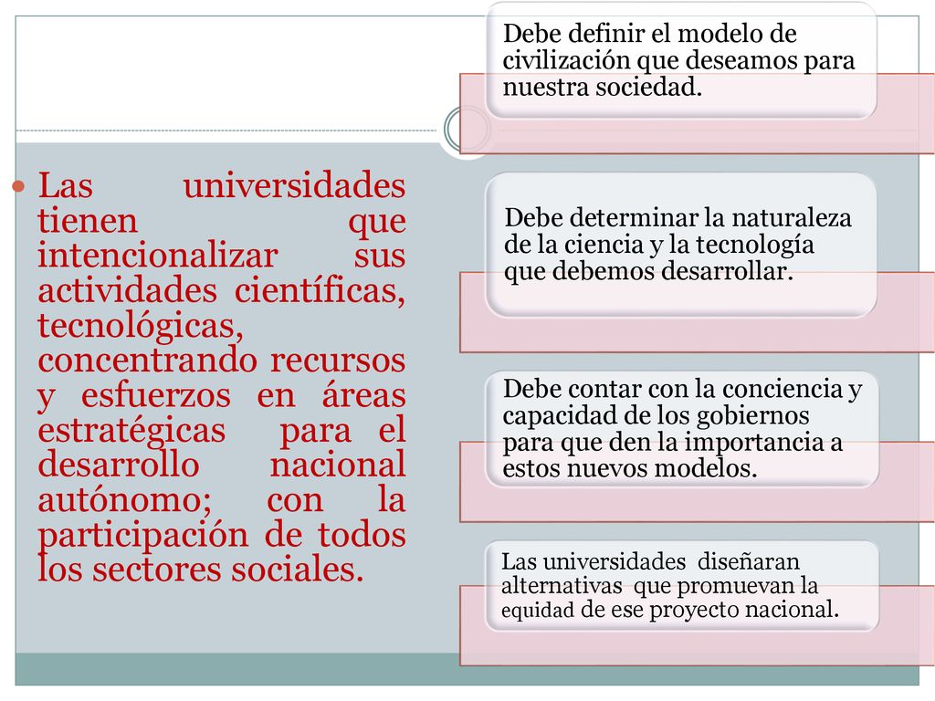 Debe definir el modelo de civilización que deseamos para nuestra sociedad.