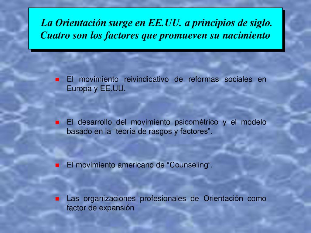 La Orientación surge en EE. UU. a principios de siglo