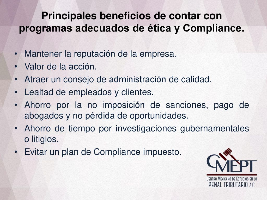 Principales beneficios de contar con programas adecuados de ética y Compliance.