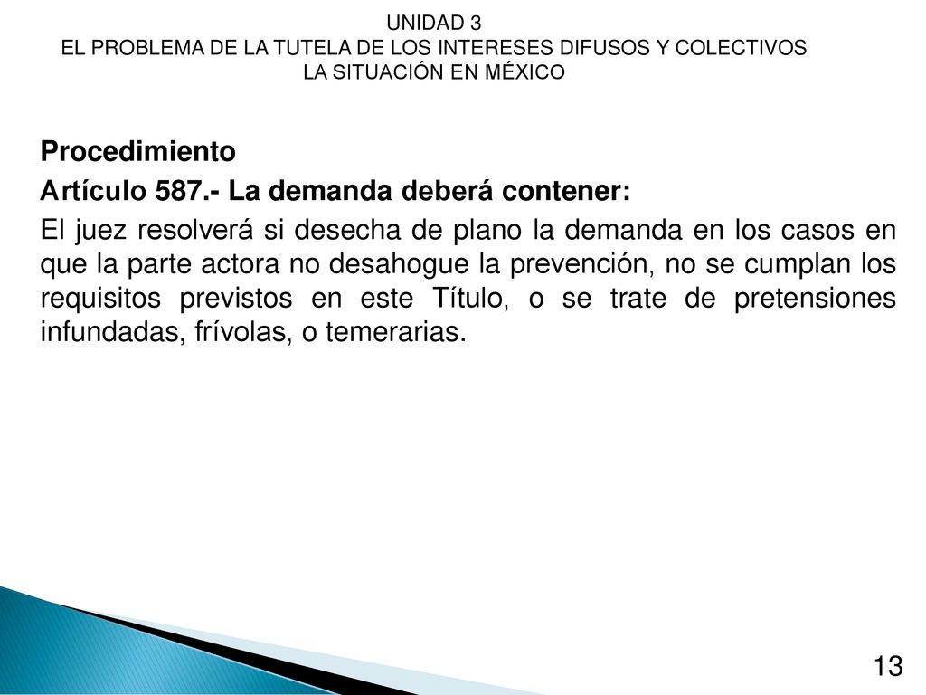 UNIDAD 3 EL PROBLEMA DE LA TUTELA DE LOS INTERESES DIFUSOS Y COLECTIVOS