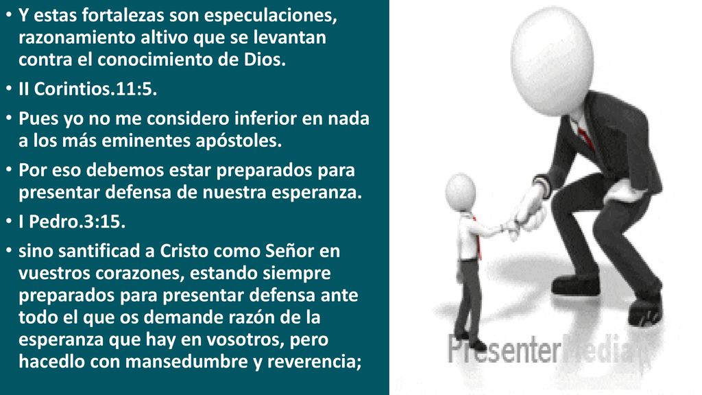 Y estas fortalezas son especulaciones, razonamiento altivo que se levantan contra el conocimiento de Dios.