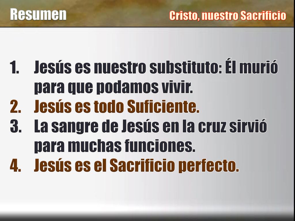Jesús es nuestro substituto: Él murió para que podamos vivir.