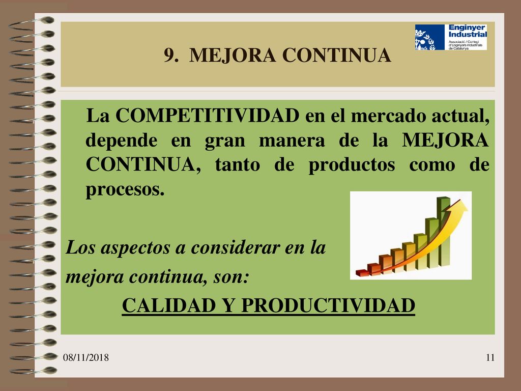 Los aspectos a considerar en la mejora continua, son: