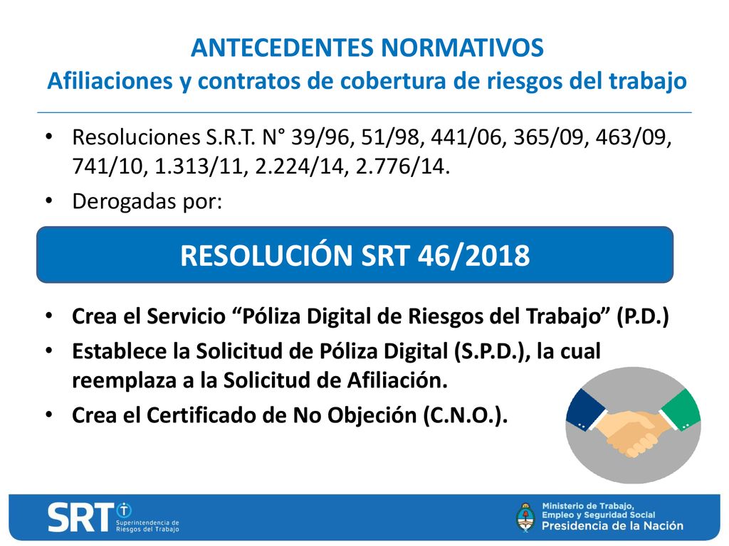 ANTECEDENTES NORMATIVOS Afiliaciones y contratos de cobertura de riesgos del trabajo