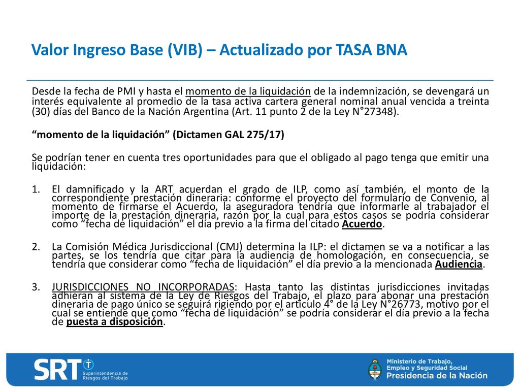 Valor Ingreso Base (VIB) – Actualizado por TASA BNA