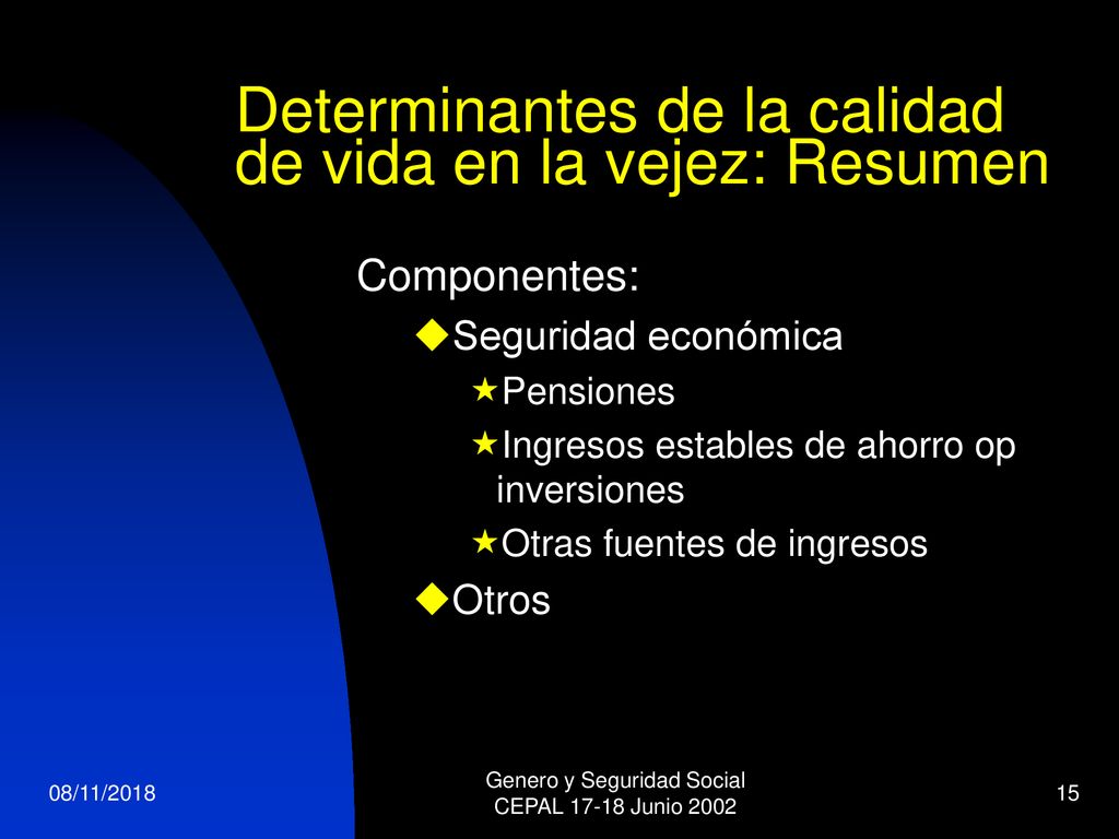 Determinantes de la calidad de vida en la vejez: Resumen