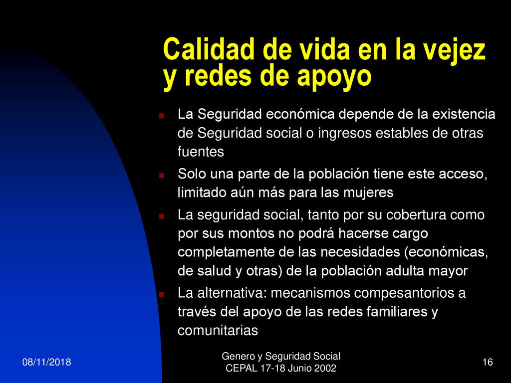 Calidad de vida en la vejez y redes de apoyo
