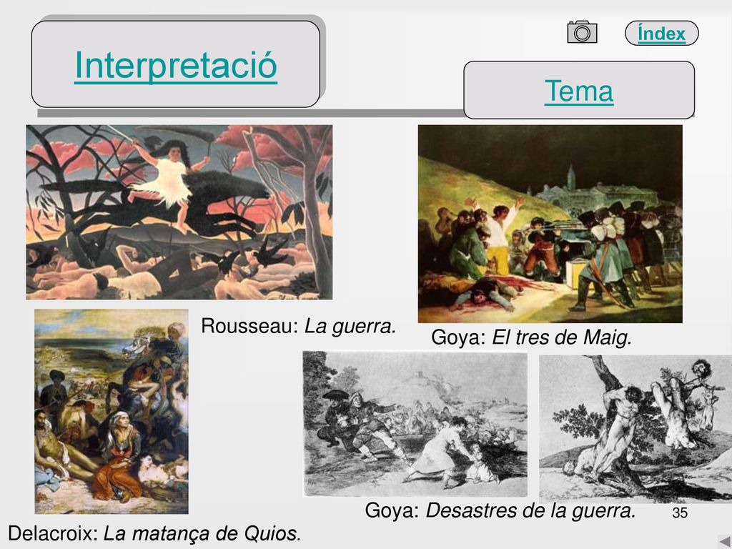 Interpretació Tema Rousseau: La guerra. Goya: El tres de Maig.