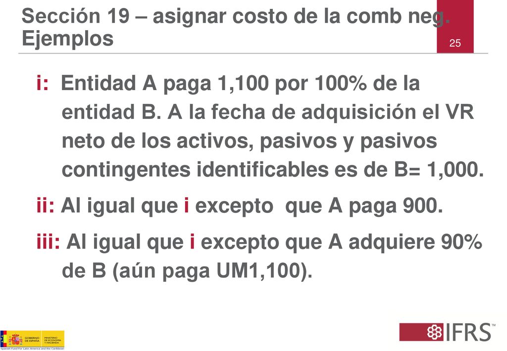 Sección 19 – asignar costo de la comb neg. Ejemplos