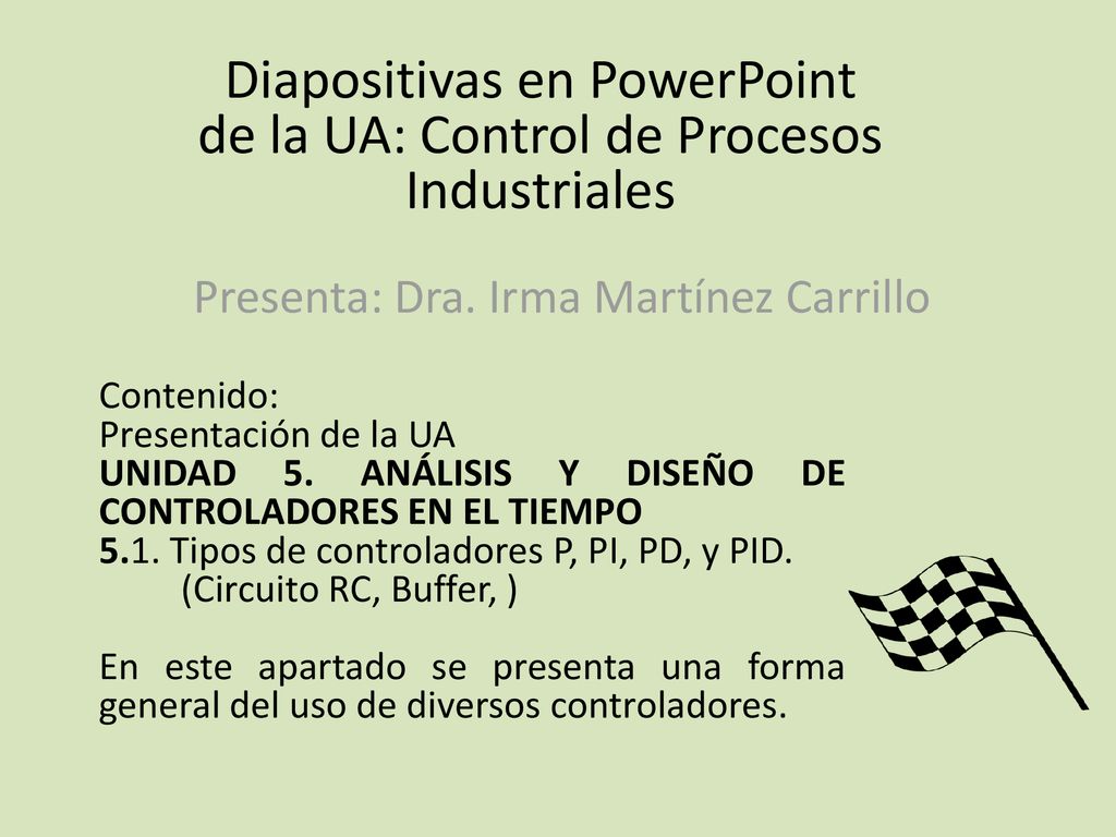 Diapositivas en PowerPoint de la UA: Control de Procesos Industriales