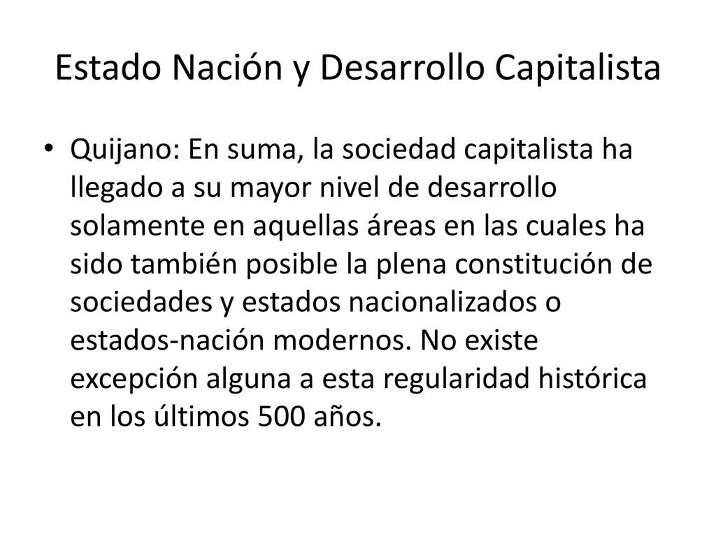 Estado Nación y Desarrollo Capitalista