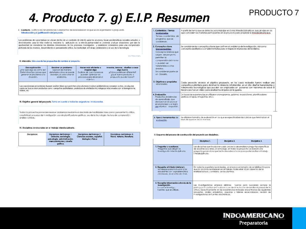4. Producto 7. g) E.I.P. Resumen