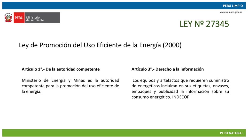 LEY Nº Ley de Promoción del Uso Eficiente de la Energía (2000)