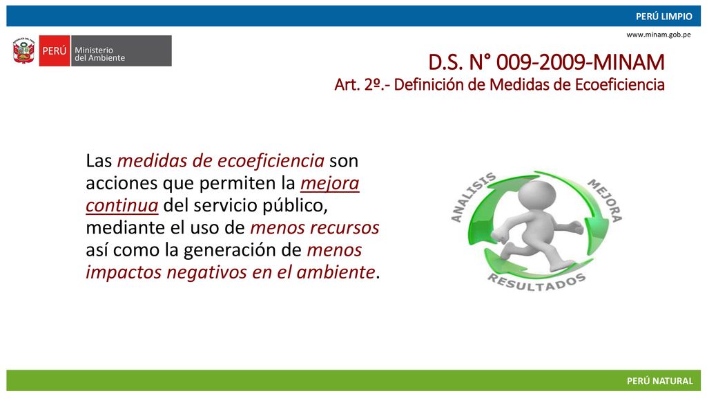 D.S. N° MINAM Art. 2º.- Definición de Medidas de Ecoeficiencia