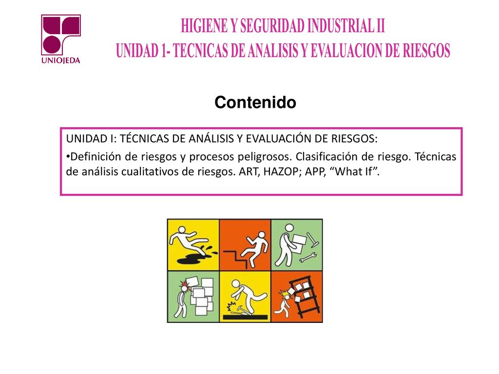 Contenido UNIDAD I: TÉCNICAS DE ANÁLISIS Y EVALUACIÓN DE RIESGOS: