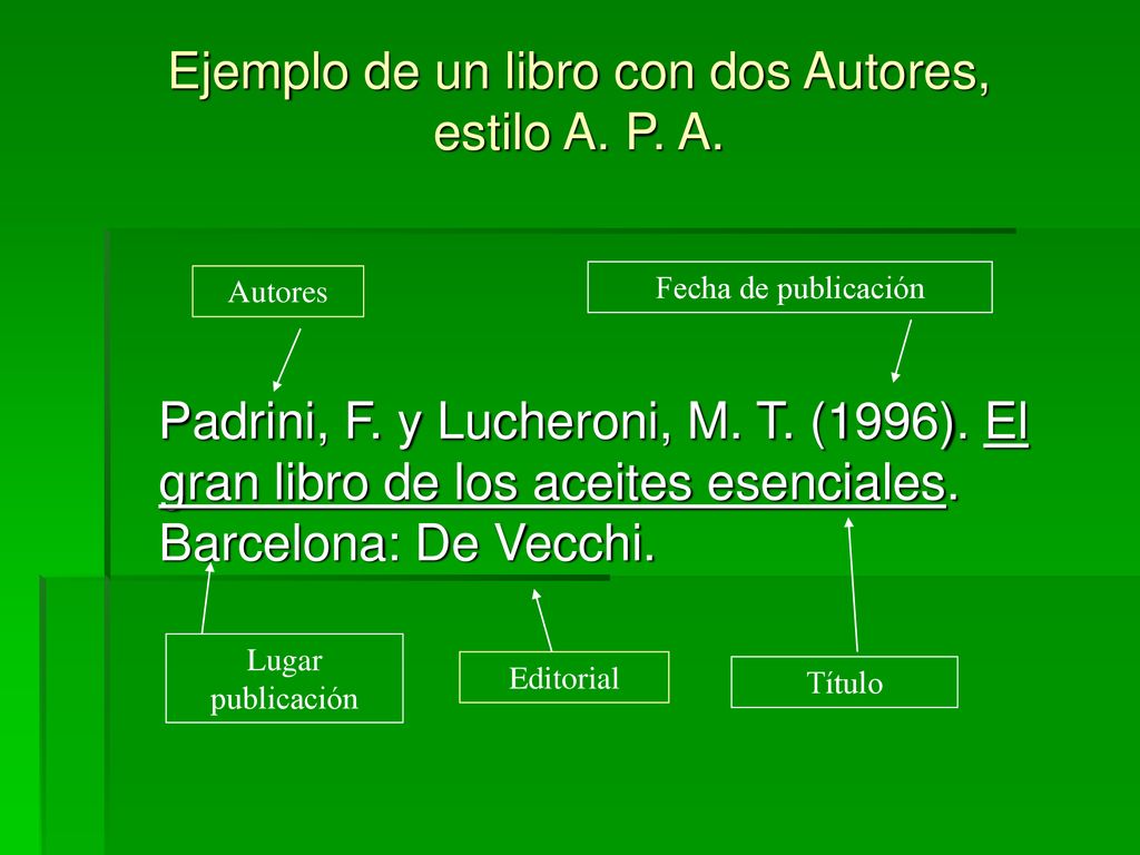 Ejemplo de un libro con dos Autores, estilo A. P. A.
