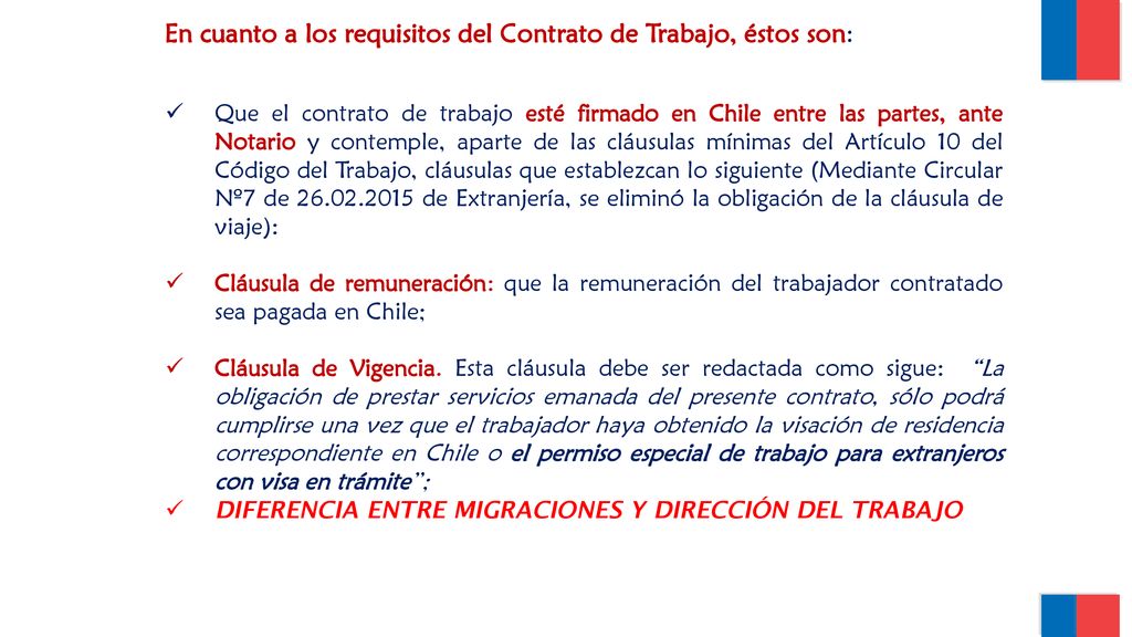 En cuanto a los requisitos del Contrato de Trabajo, éstos son: