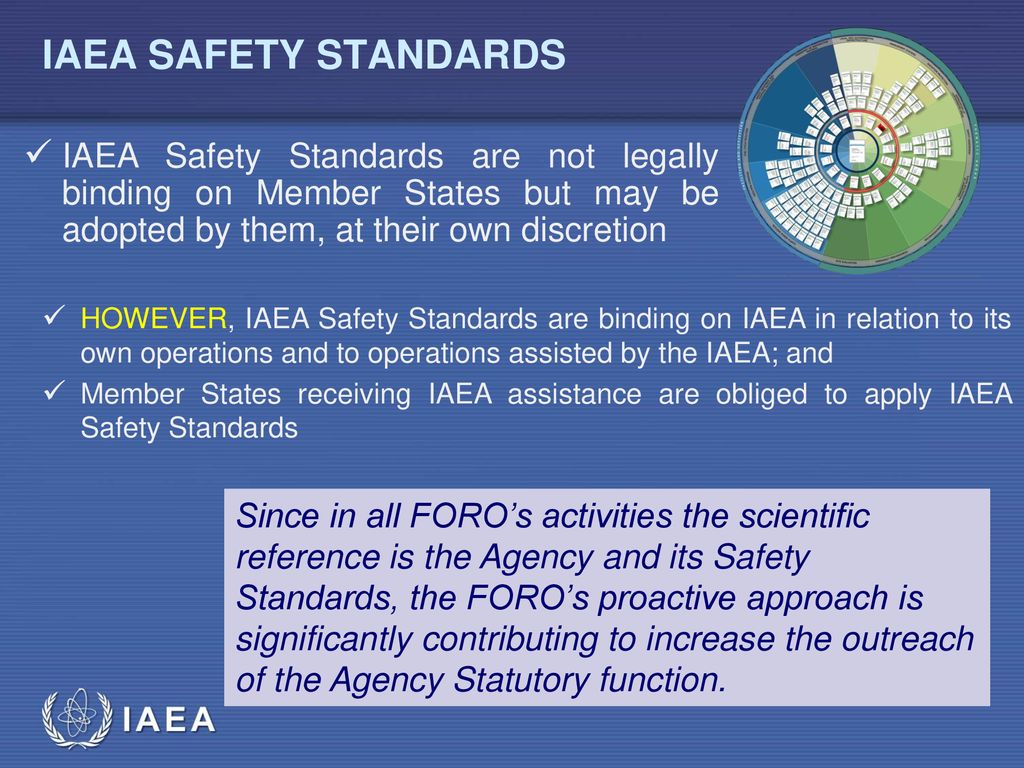 IAEA SAFETY STANDARDS IAEA Safety Standards are not legally binding on Member States but may be adopted by them, at their own discretion.
