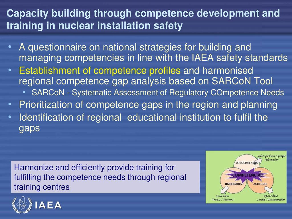 Capacity building through competence development and training in nuclear installation safety