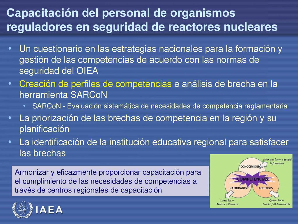 Capacitación del personal de organismos reguladores en seguridad de reactores nucleares