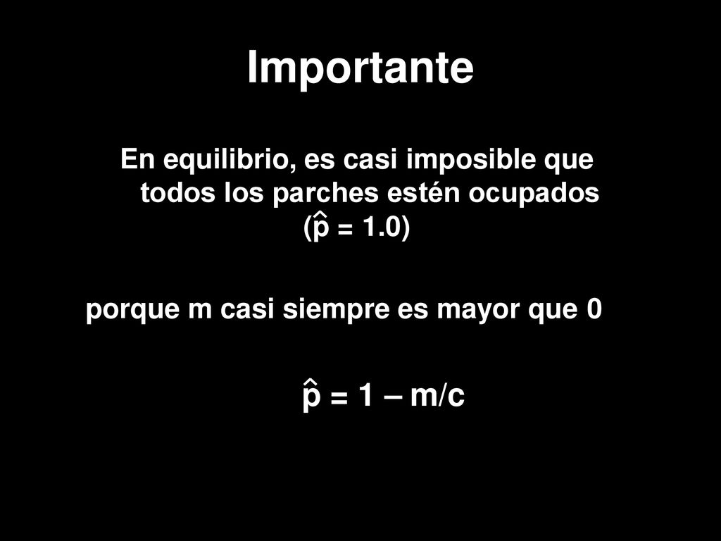 En equilibrio, es casi imposible que todos los parches estén ocupados