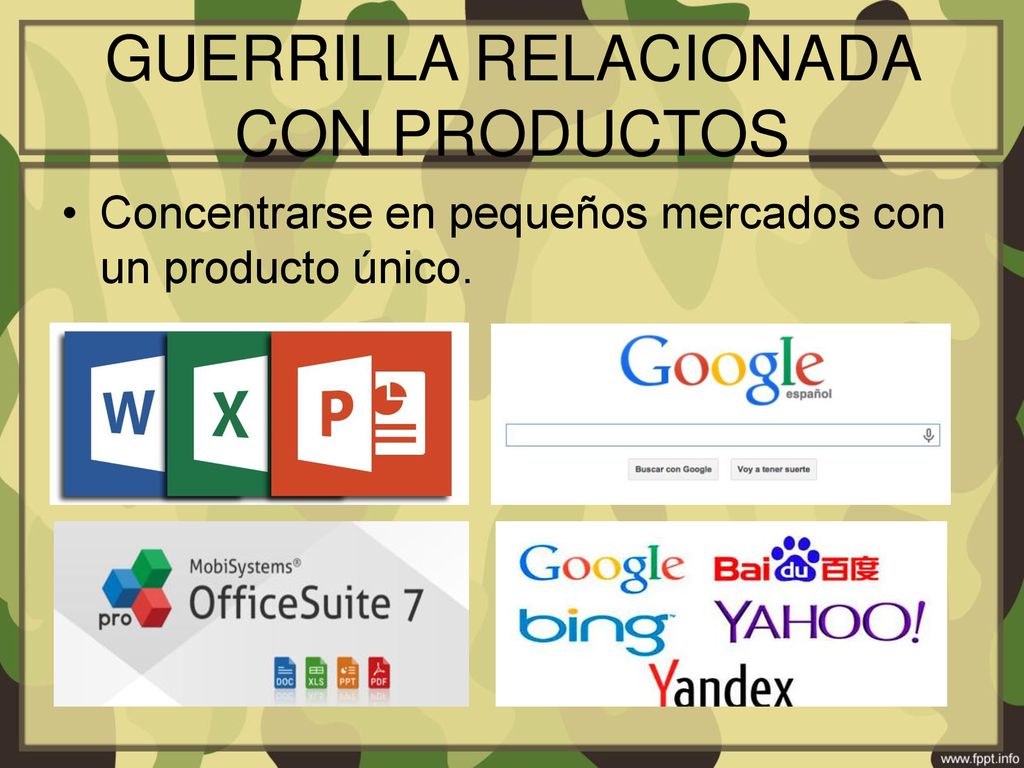 GUERRILLA RELACIONADA CON PRODUCTOS