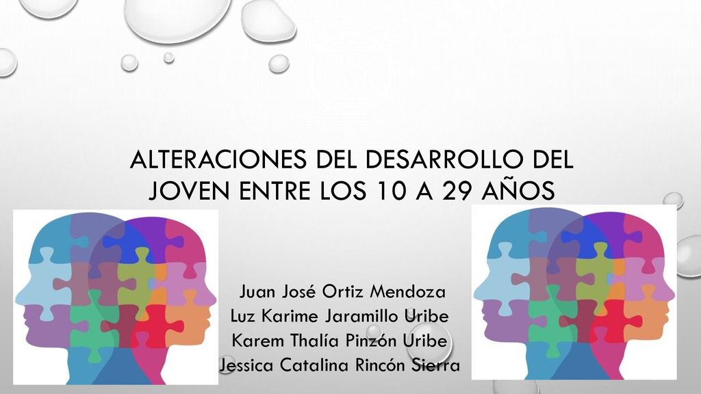 ALTERACIONES DEL DESARROLLO DEL JOVEN entre los 10 A 29 AÑOS
