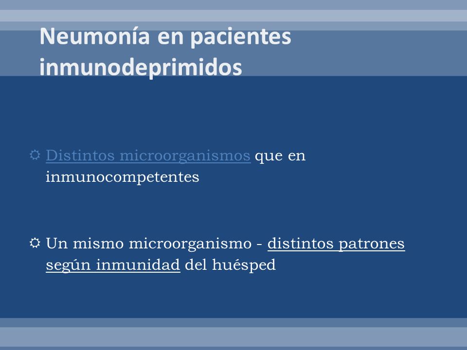 Neumonía en pacientes inmunodeprimidos
