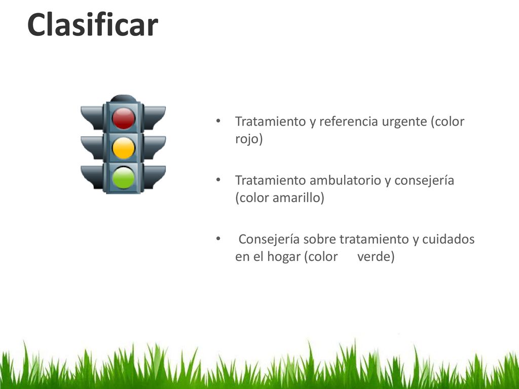 Clasificar Tratamiento y referencia urgente (color rojo)
